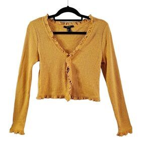 🌹Forever 21 Mustard Crop Top/ Jacket sz L